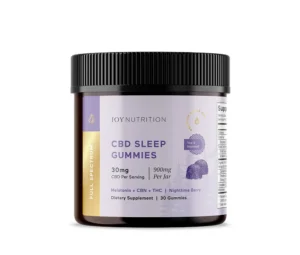 Joy Organics, CBD Sleep Gummies + CBN + THC, Nighttime Berry, Full Spectrum, 30ct, 30mg THC + 90mg CBN + 900mg CBD