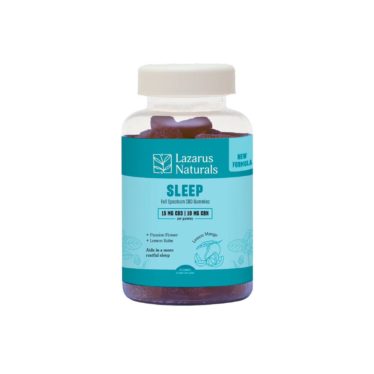 Lazarus Naturals, CBD Sleep Gummies, Lemon Mango, Full Spectrum, 40ct, 400mg CBN + 600mg CBD 1 Lazarus Naturals, CBD Sleep Gummies, Lemon Mango, Full Spectrum, 40ct, 400mg CBN + 600mg CBD